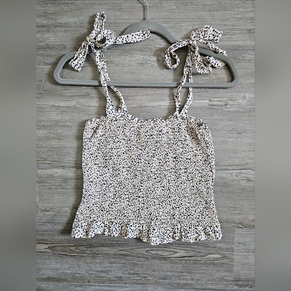 American Eagle Outfitters Black and White Patterned Crop Top